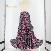 フラメンコ 衣装 ファルダ スカート 花柄 ラメ ボランテ フリル ダンス prima boutique プリマブティック パーティ 発表会 柄 模様 ブラック系 パープル系 ピンク系 ダンス衣装 フェス コスチューム おしゃれ ファッション ステージ 舞台 かわいい エレガント 軽い素材 レディース 高級感 ダンスパフォーマンス フラメンコスカート