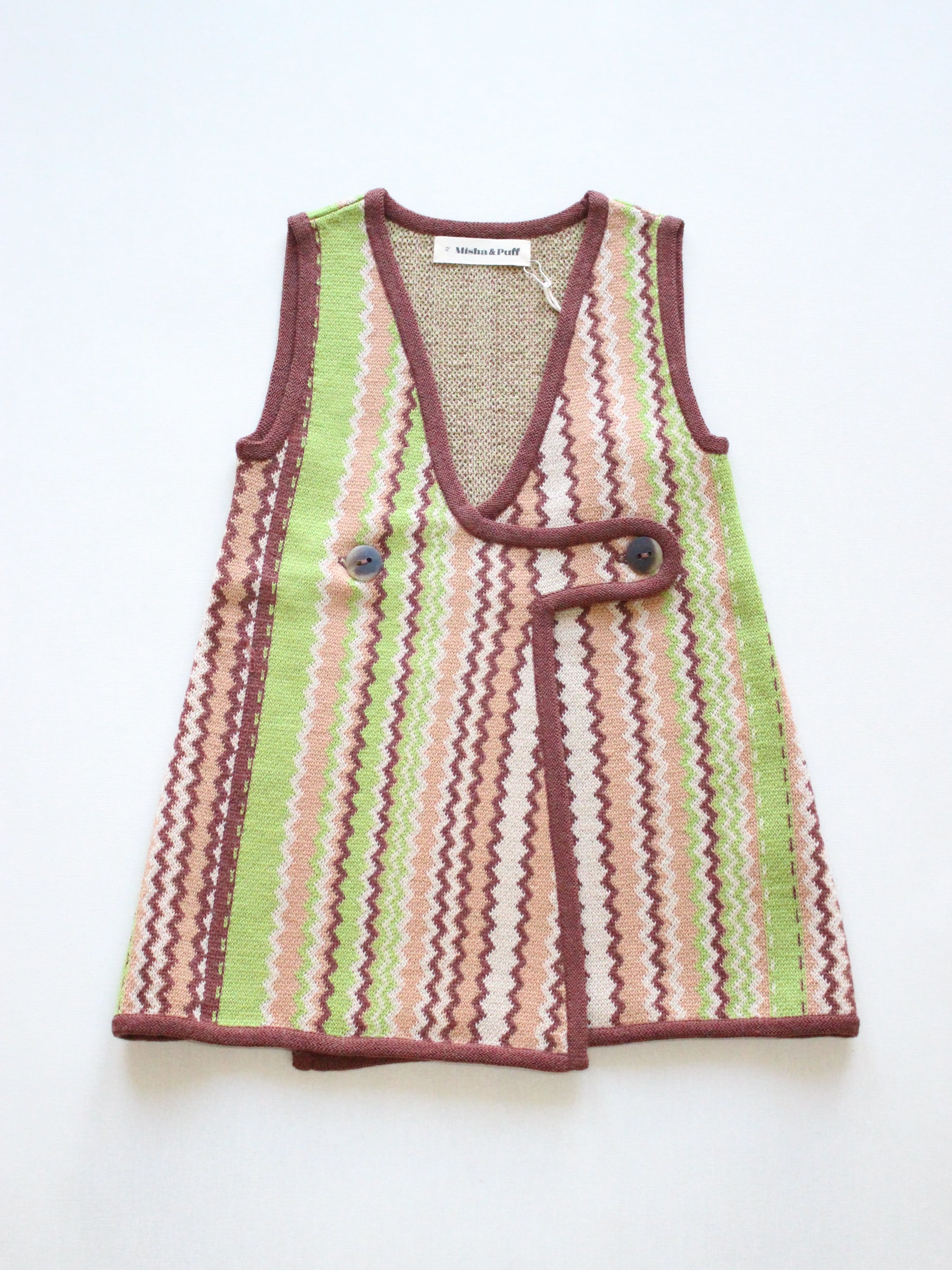 misha and puff Zig Zag Dress 3y キッズ服女の子用(90cm~)｜七分丈・長袖 