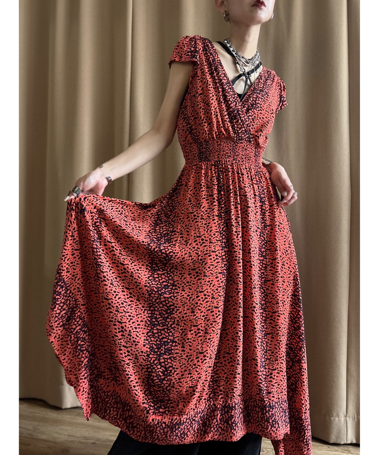 ANGIE drape import long dress-4747-6