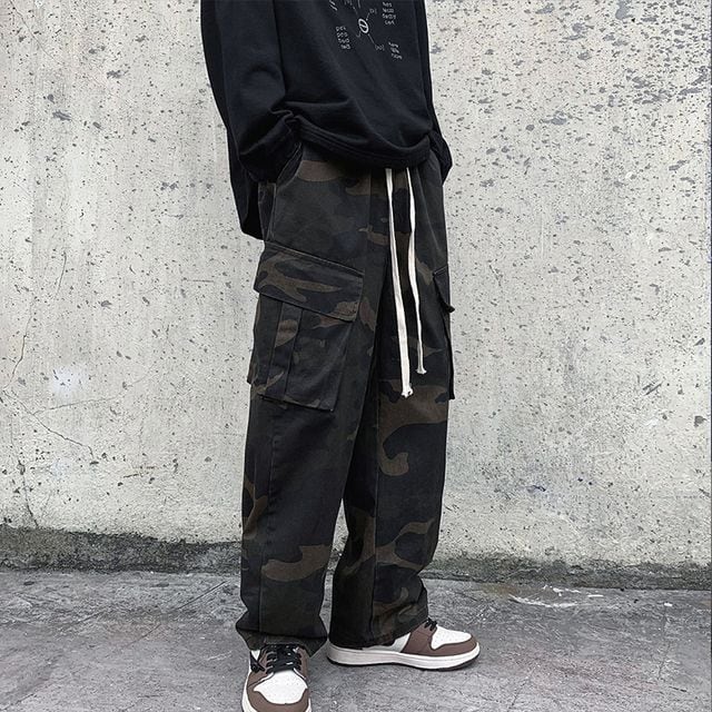 【予約販売】カーゴパンツ ボトムス メンズ アーミー 迷彩 カモフラージュ柄 カジュアル こなれ感 お洒落 韓国 トレンド 秋 冬 M/L/XL/2XL/3XL/4XL/5XL