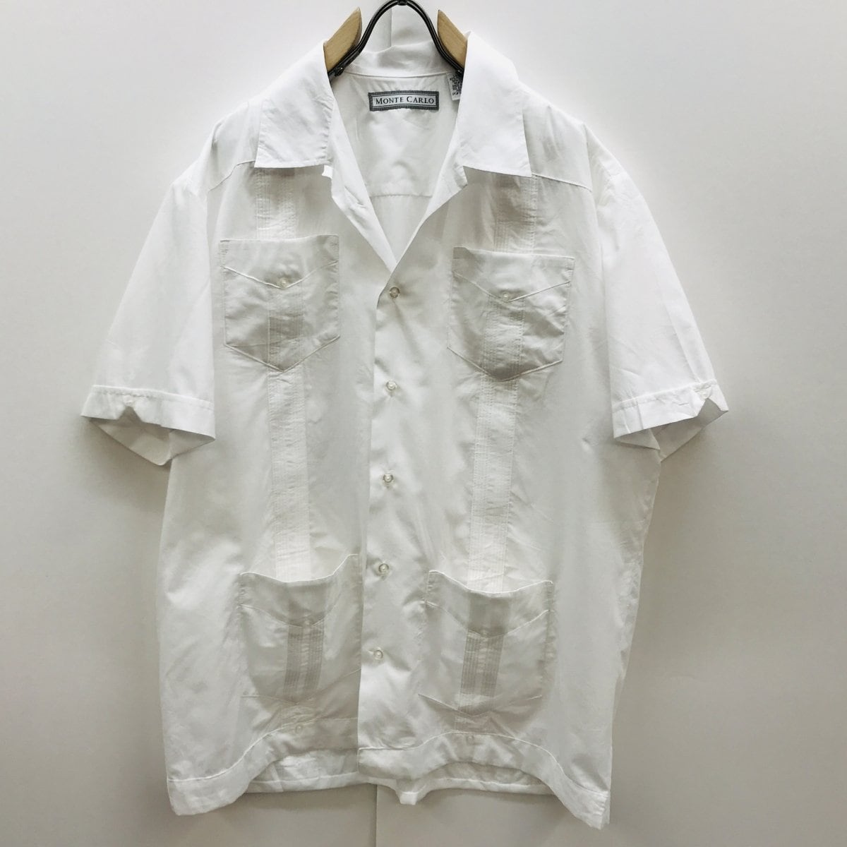 モンテカルロ 90〜00年代 キューバシャツ GYAYABERA SHIRTS ホワイトXL