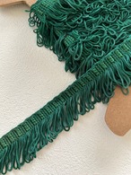 フランスVintage グリーン フリンジブレード トリム 35mm リリアン カルトナージュ スツール デコレーション材