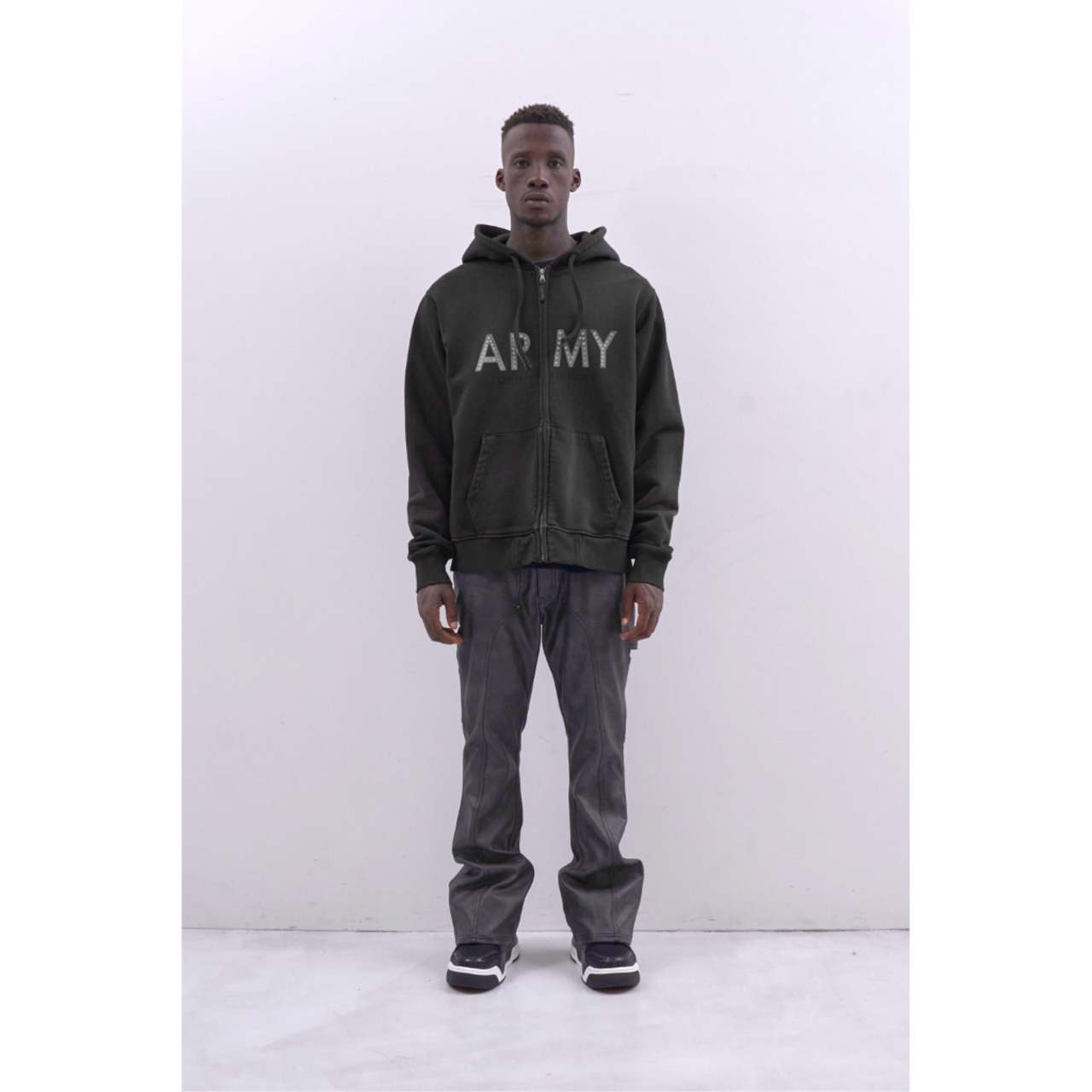 MLVINCE / army zip hoodie black