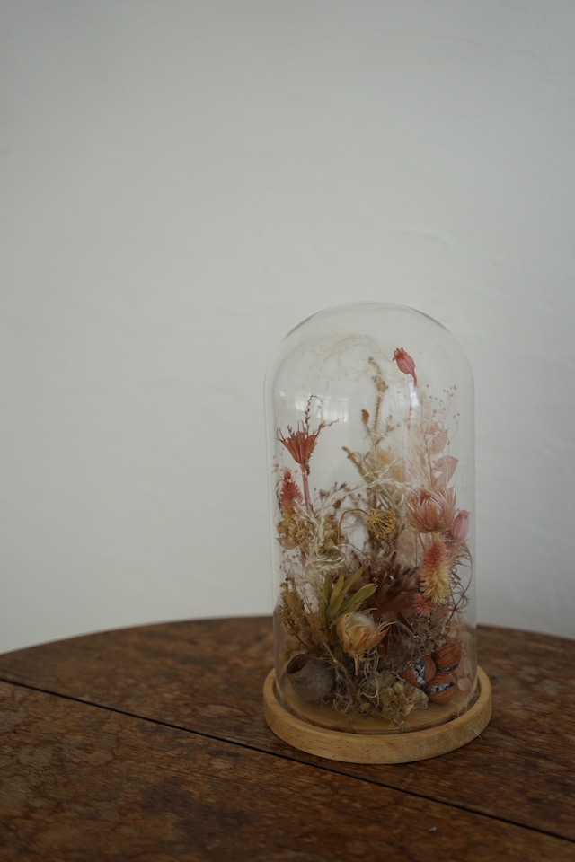 glass dome flower sizeL/ガラスドームフラワー 贈呈品 結婚祝い