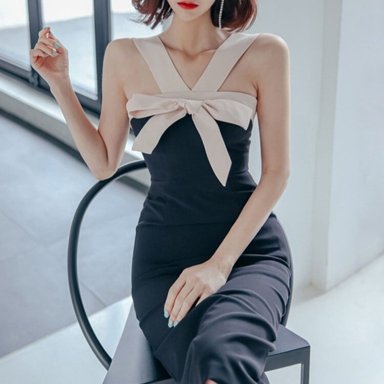 ドレス パーティードレス ラグジュアリー タイドレスト 膝丈ドレス