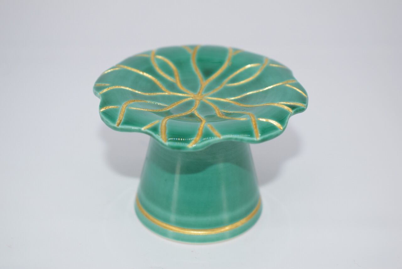 中村翠嵐　蓋置　蓮　茶道具 中村翠嵐蓋置蓮茶道具