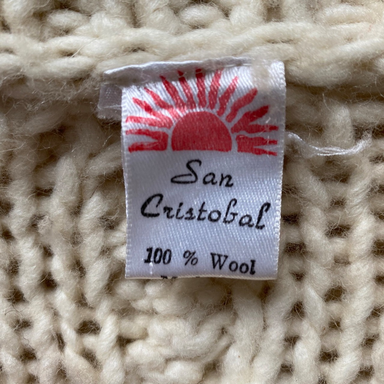 エクアドル製 San Cristobal フルジップ ウールニットセーター メンズ 