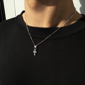 BABY CROSS NECKLACE SILVER