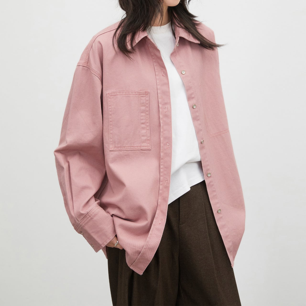 パッチポケットラウンドヘムシャツ A02076