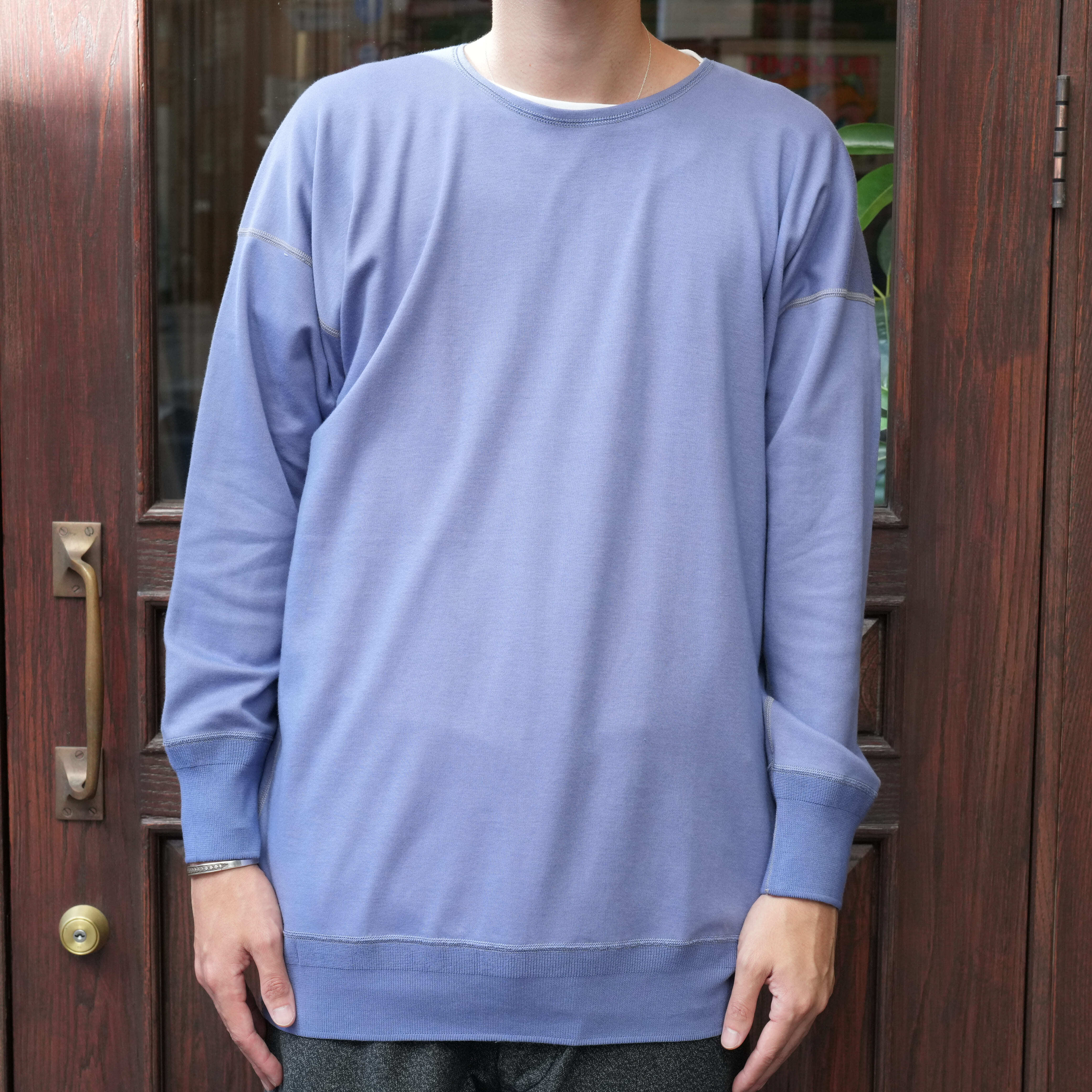 Olde Homesteader (オールドホームステッダー) "Crew Neck Longsleeve / Interlock" -FRENCH BLUE-