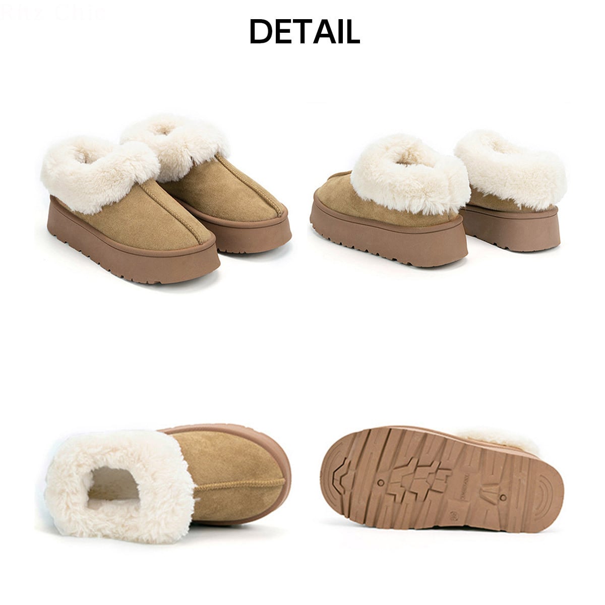 厚底 ムートンブーツ レディース 秋冬 韓国 防寒 保温 暖かい もこもこ 大人 かわいい 履きやすい 裏起毛 フェイクファー きれいめ カジュアル 大人可愛い 大人女子