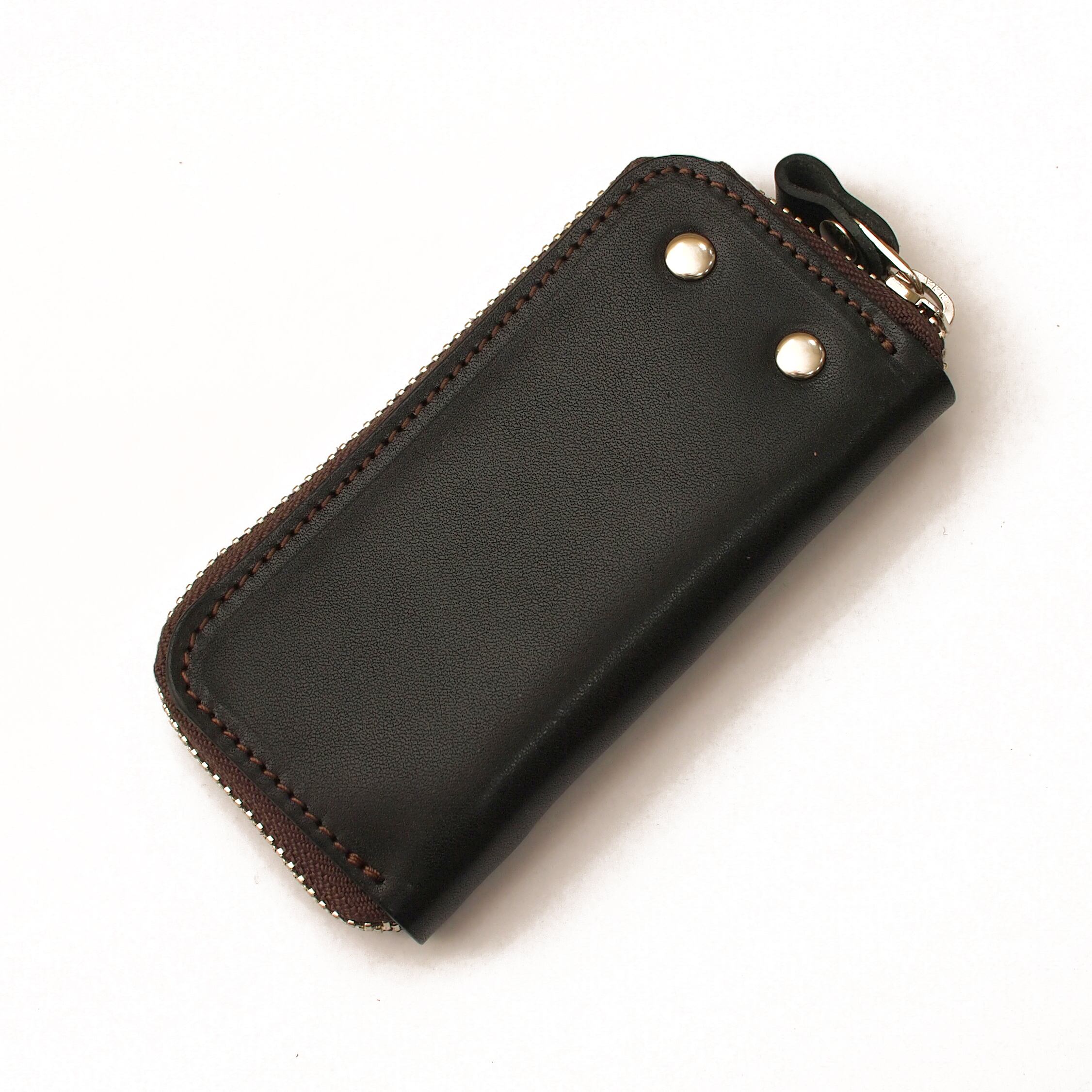 ラウンドファスナーキーケース【栃木レザー牛革】TK-02bk | 馬蹄