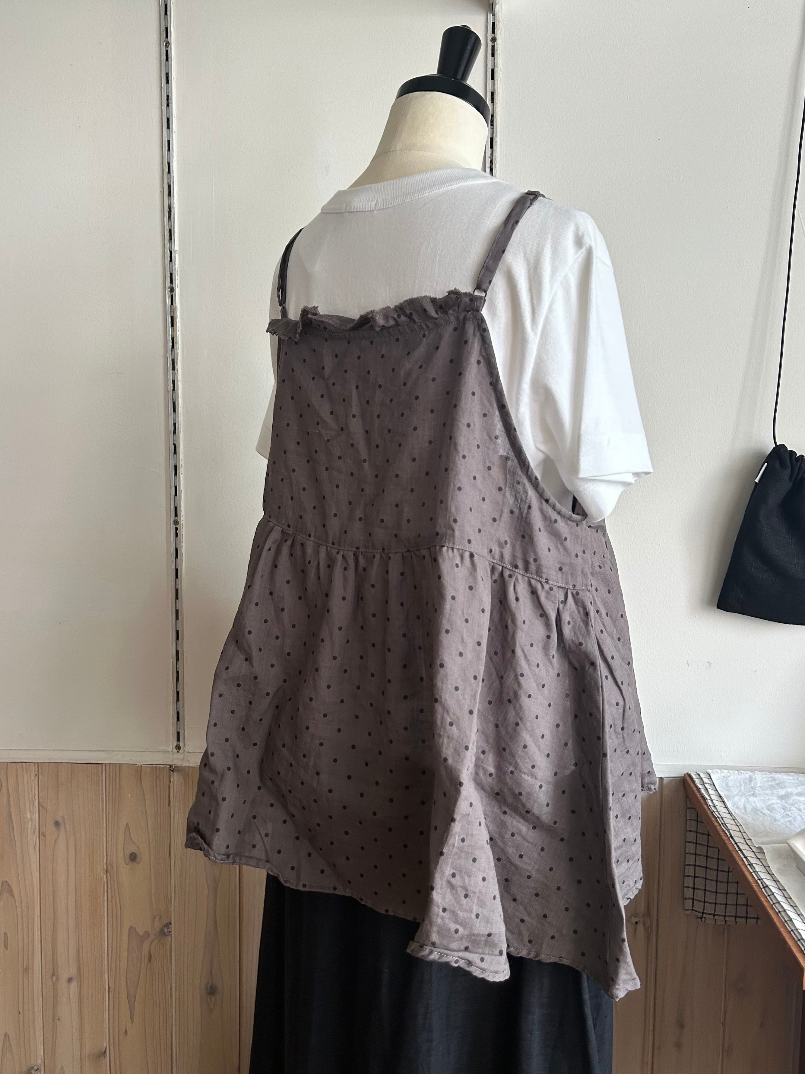 Gauze# ガーゼ オリジナルスモールドットカシュクールキャミソール
