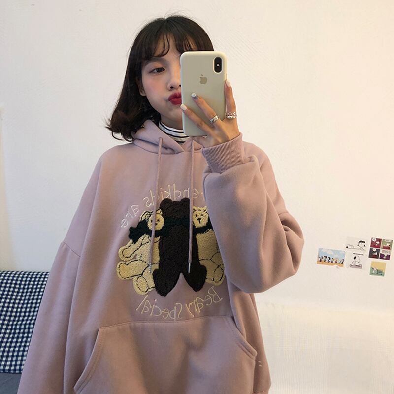 ベルベットフードセーター レディーススプリングルーズオータムスタイルトップス ストリート 春物 秋物 試着室61952511993