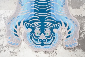 Tibetan Tiger Rug 《Sサイズ•ウール・オリジナル4・夏の藍染473》チベタンタイガーラグ