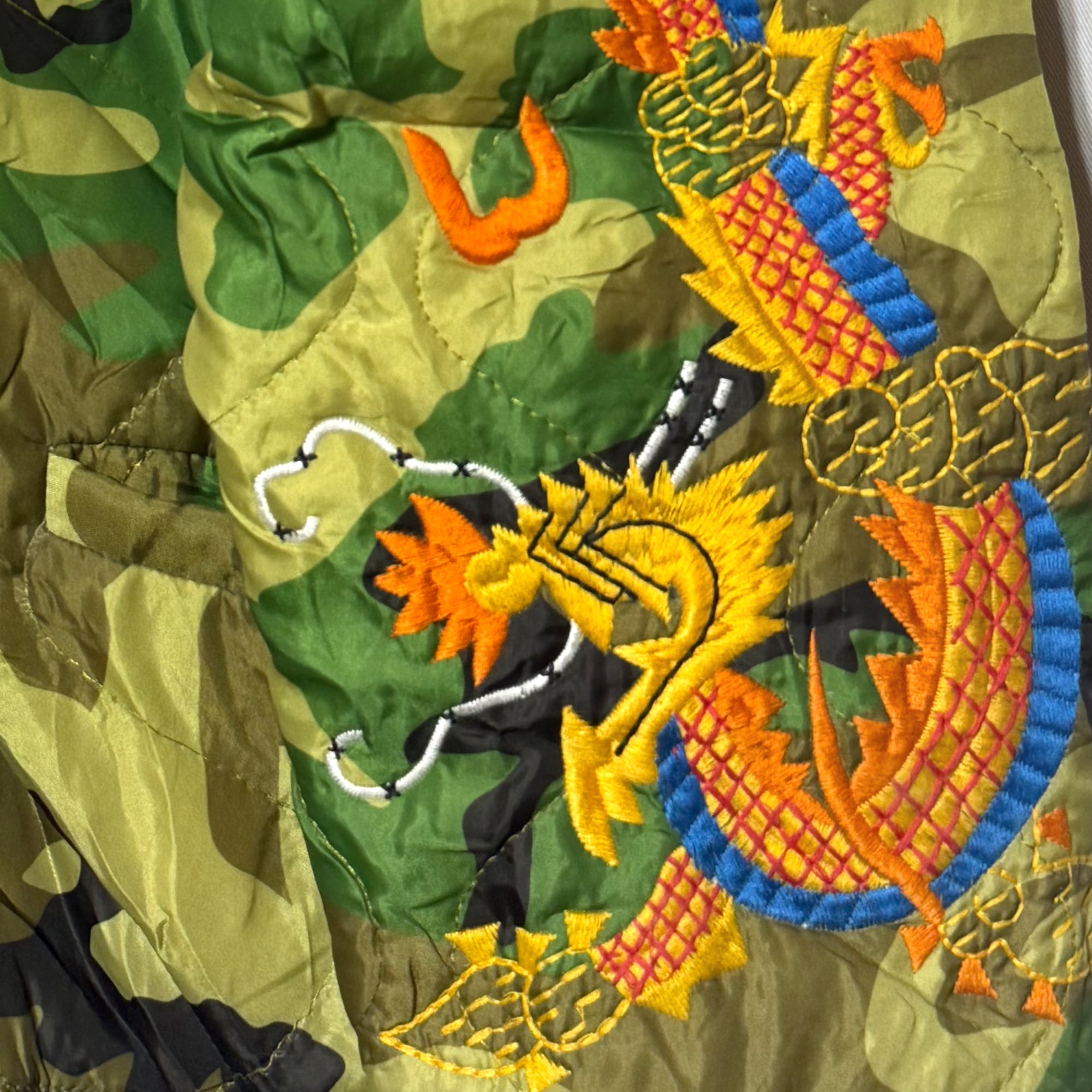 新品】福 ドラゴン 刺繍 ベトナムスーベニア キルティングジャケット