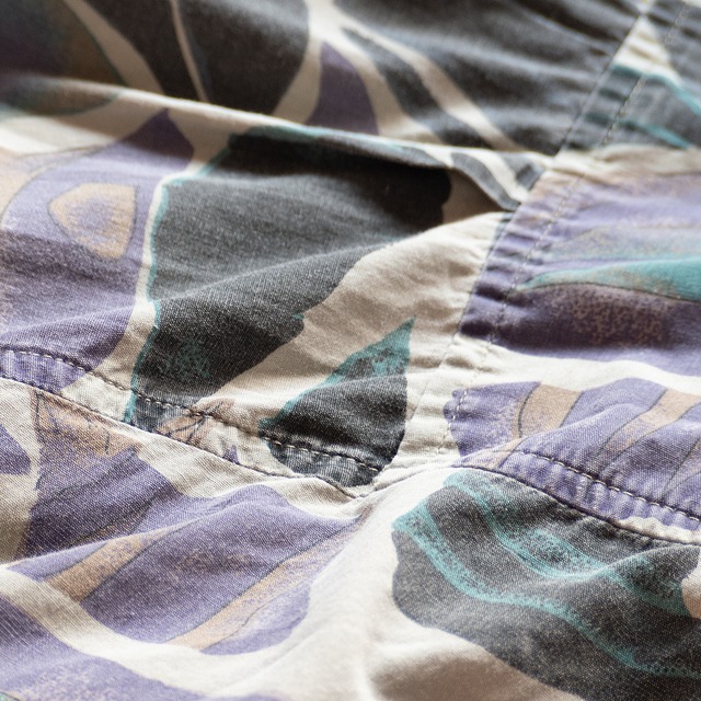 "J.RIGGINGS" vintage Jungle pattern cut-off collar shirt