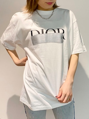 Dシルバーロゴ消しTee［Color:ホワイト×シルバー,ブラック×シルバー］［SIZE:XL］