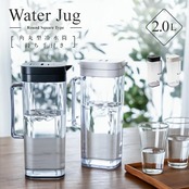 アスベル 冷水筒 2.0L 麦茶ポット 耐熱 ピッチャー タテヨコ置ける 横にできる 2リットル 2L 洗いやすい プラスチック 水差し ワンプッシュ スクエア 角丸型 オシャレ 取っ手付き 黒 ブラック 注ぎやすい 茶しぶ不着防止加工 ドリンクビオ VIO SP-200 A8052 ASVEL