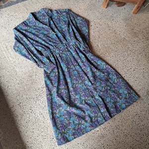 コーデュロイ 花柄ワンピース used [209113]