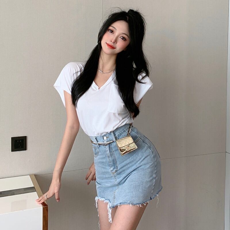 スカート Aラインショートサマースタイルハイウェストウェスト薄手 夏物 YY-ファッション53639549371