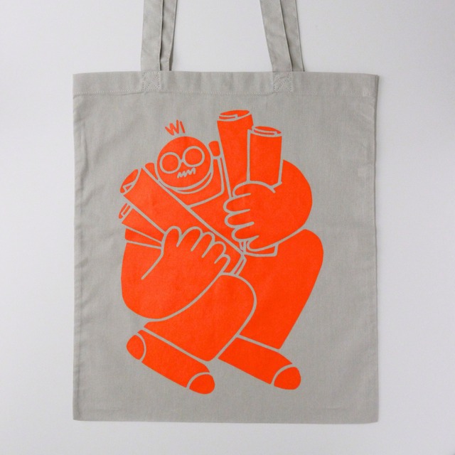 おじさんトートバッグ グレー