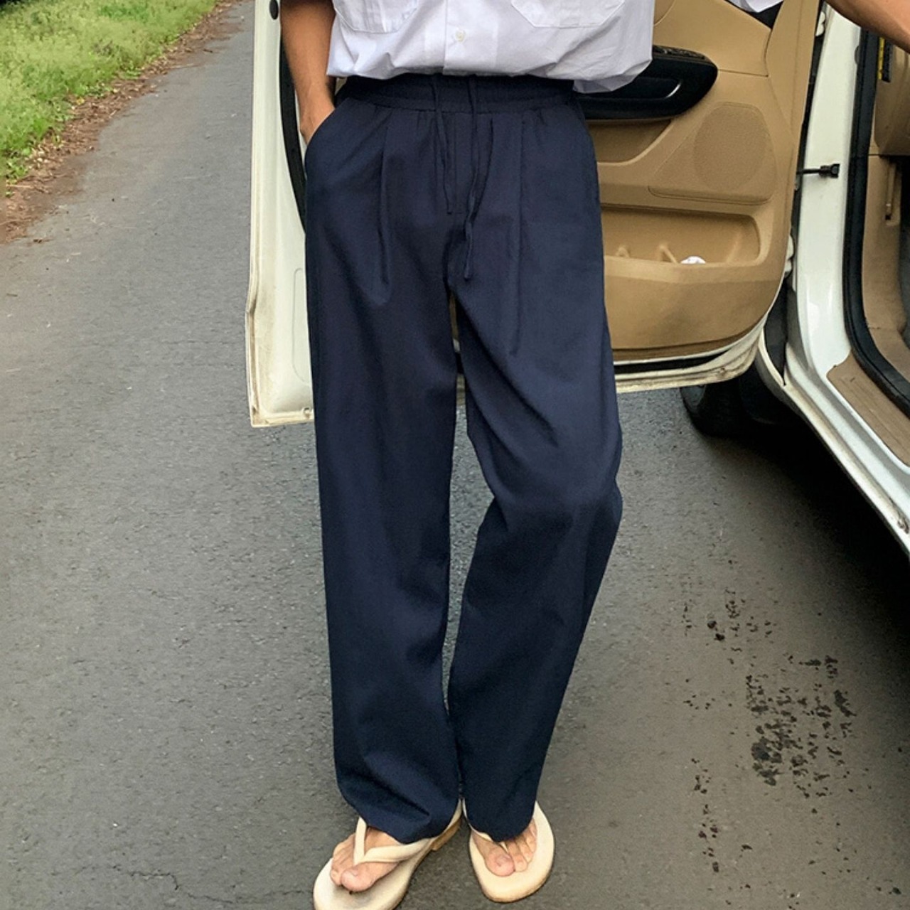 ルーズリネンワイドパンツ　MT0080429