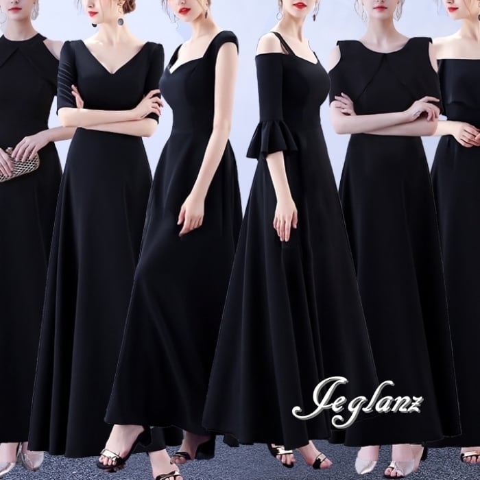 パーティ イブニングドレス リトル ブラック ドレス 6パターン(MB685)ζ☆