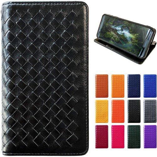 GALAXY S22 ultra 専用 SC-52C SCG14 ケース カバー 手帳型 手帳 スタンド機能 2つ折り 手帳型ケース スマホケース ギャラクシー sc52c SC-52Cケース SCG14ケース sc52cケース 編み込み ブラック amikomi black 1293