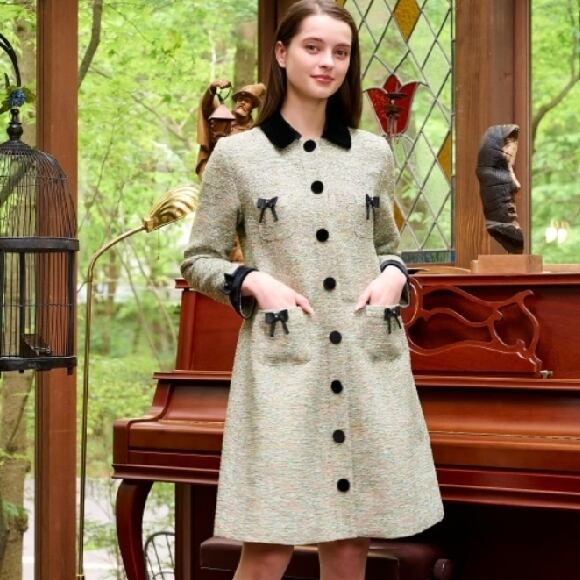 スーパービューティー ロングジャケット 2023年秋冬 ミックスツイード  