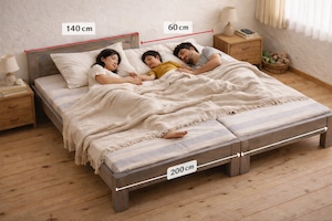 お気に入りのベッドをそのまま広く！家族みんなでゆったり眠れるプラスベッド
