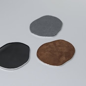 PUDDLE MIRROR PLATE / S / W85×H95 / LEATHER