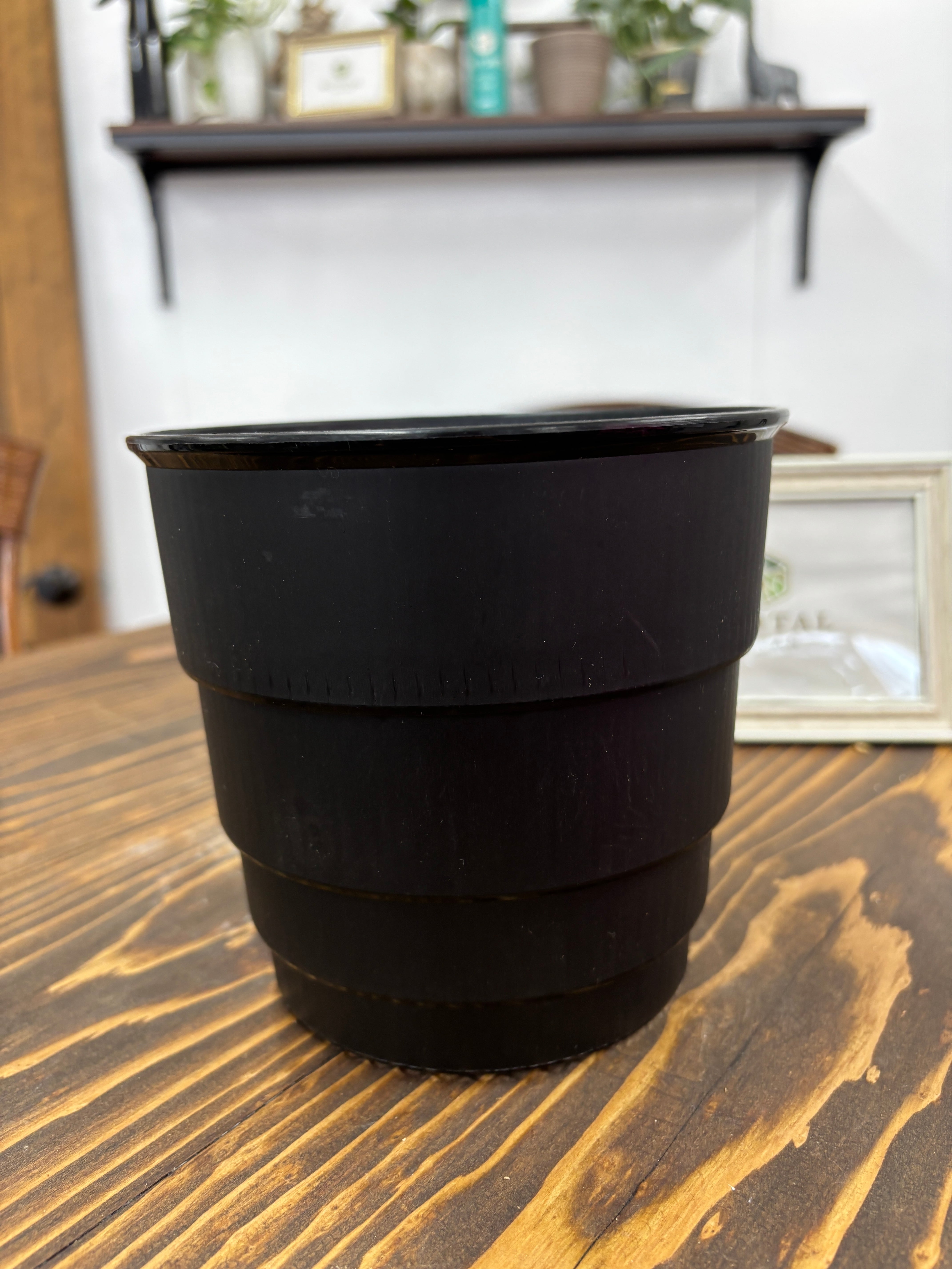 5号すごい根 だんだん丸 黒(外口径14.5㎝・高さ13.5㎝)