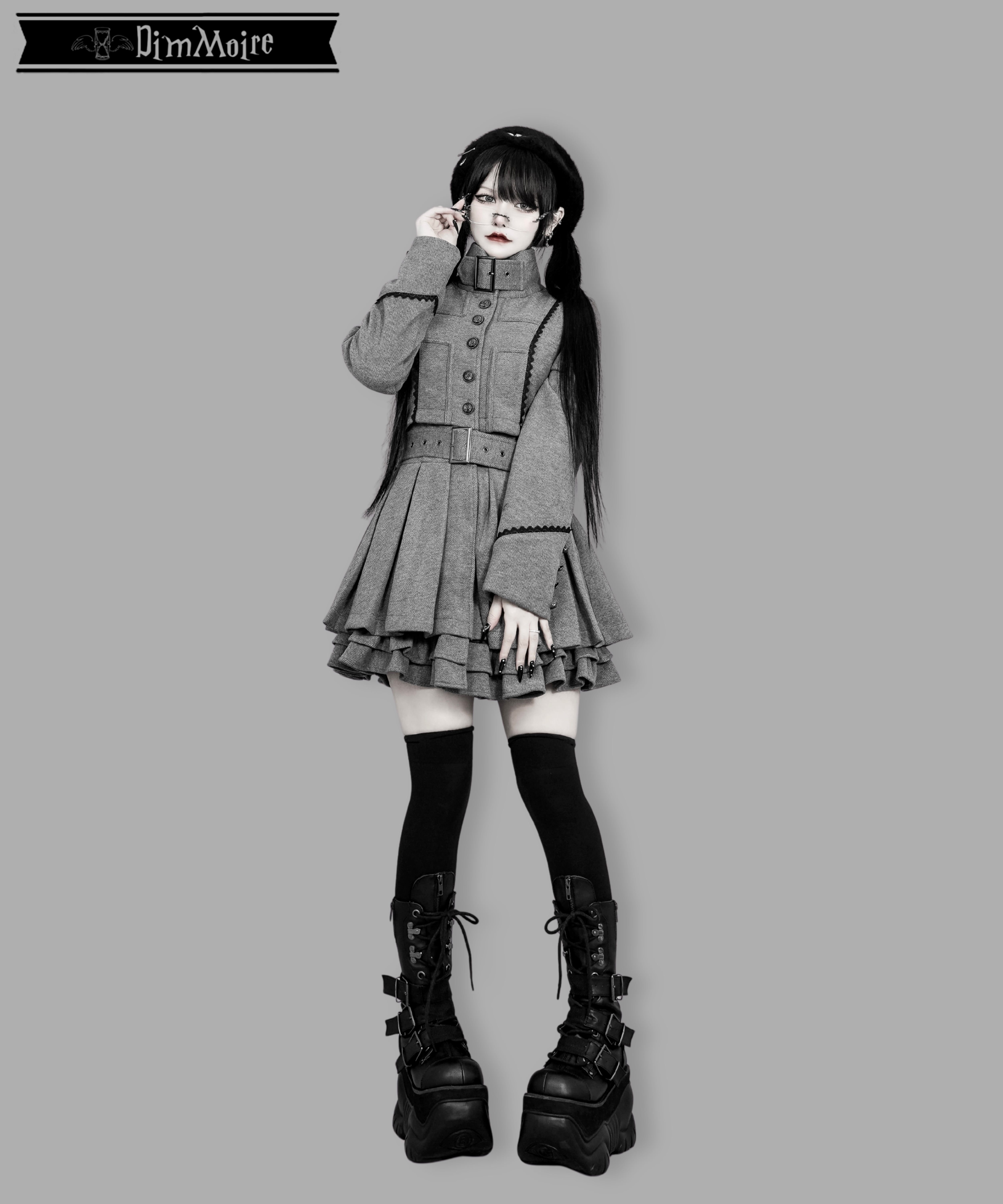 クリーニング済美品)希少 life puzzleロングコート 38サイズ　グレー Noble Crossコート【Gray】 | DimMoire