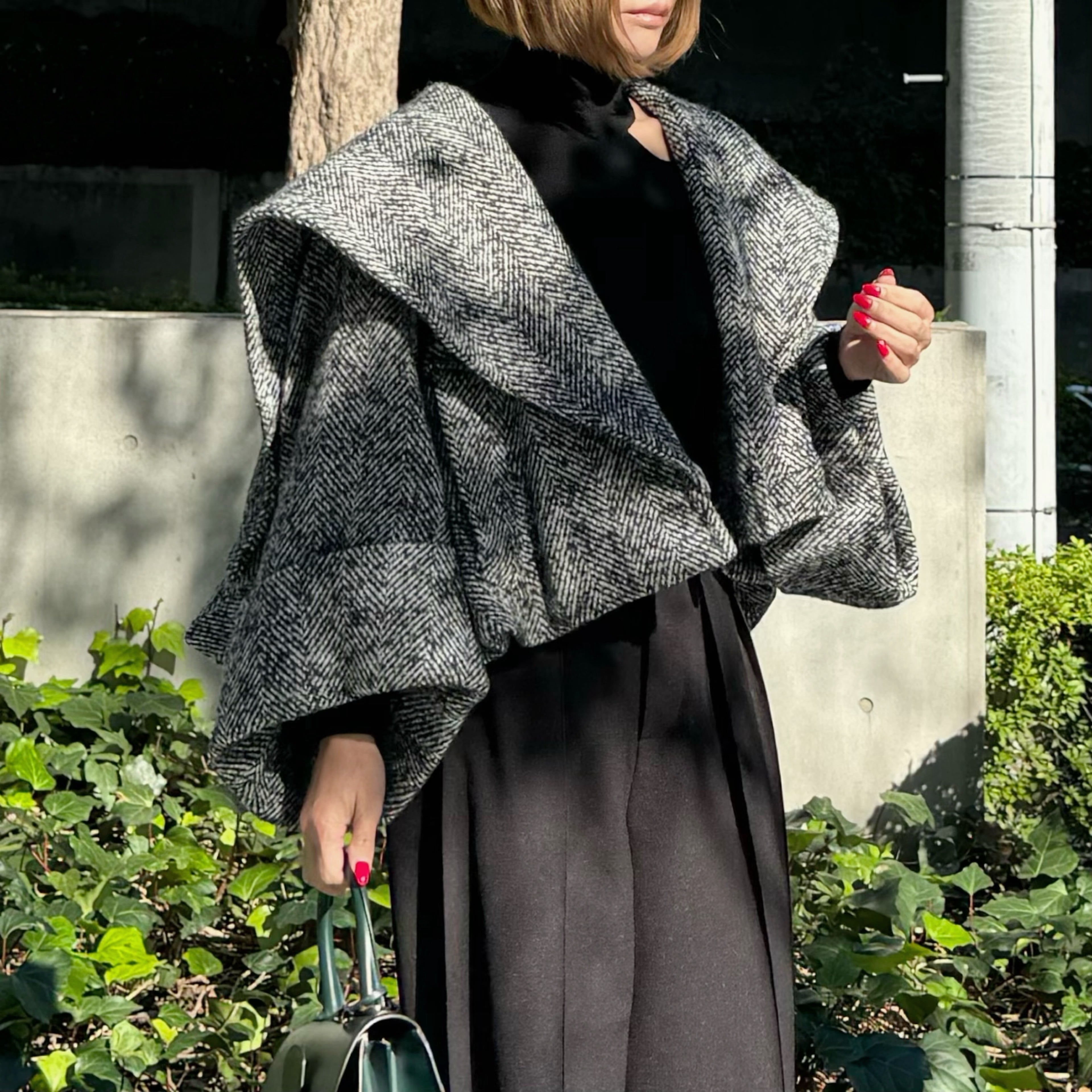 ビックカラーショートコート Josette ネップツイード | Cygne 