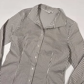 NARACAMICIE ナラカミーチェ ストライプ オープンカラー 長袖シャツ 1/ブラウン ホワイト