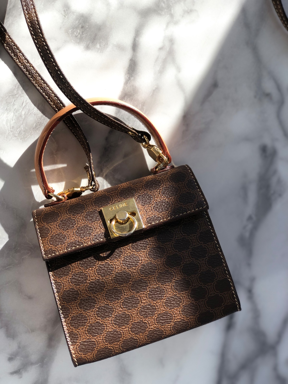 極 美品 CELINE セリーヌ ヴィンテージ マカダム ブラゾン トリオンフ  