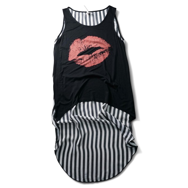 Vintage layered long tank-top "made in USA"