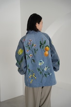 denim jacket blue pansy