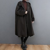 フード付き バルーンスリーブ コート 60063