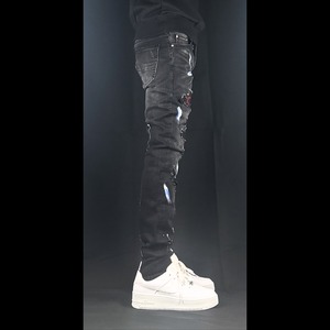 high street paint damage redstone denim【ES032】