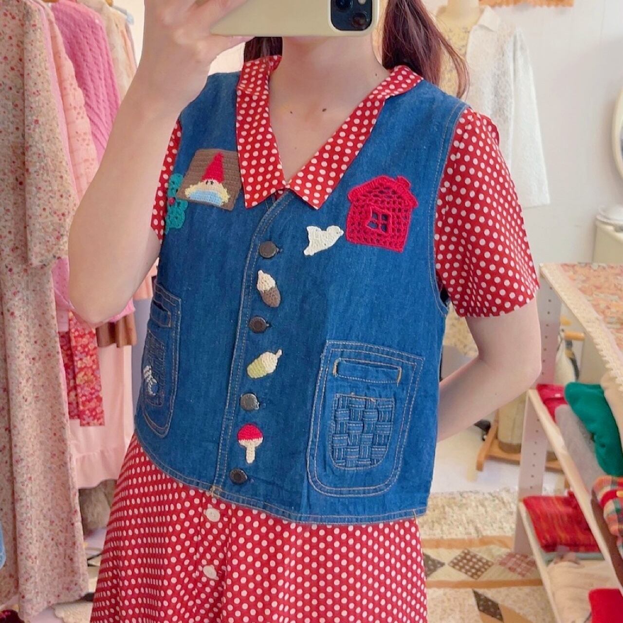 remake ✂︎ acorn button denim vest