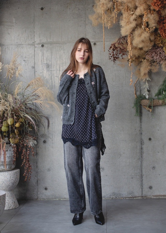 （select）レースドットワンピース