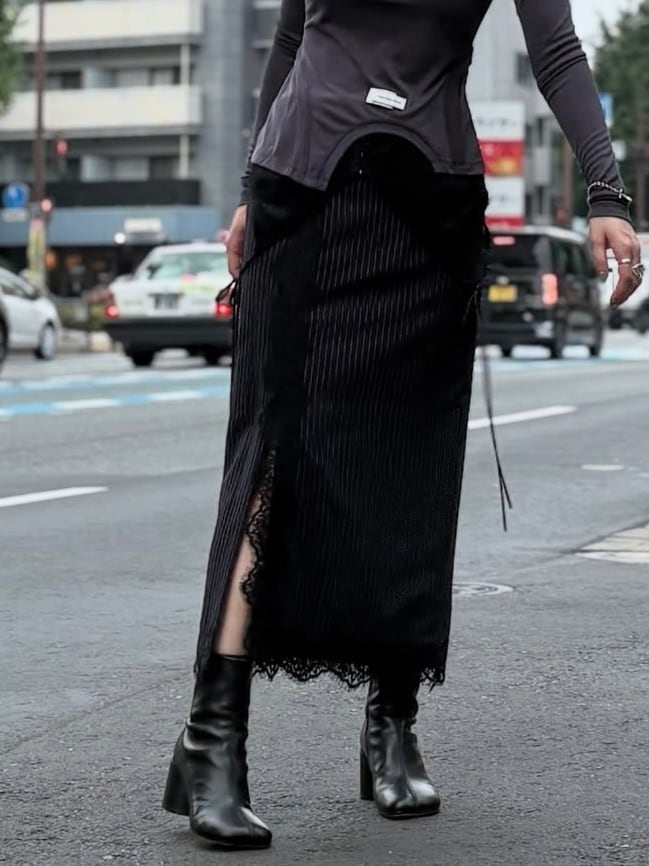 25AW】PRANK PROJECT プランクプロジェクト / 2-Way Lace Midi Skirt