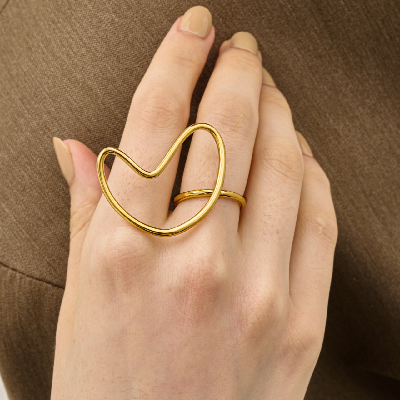 stainless heart ring SR254