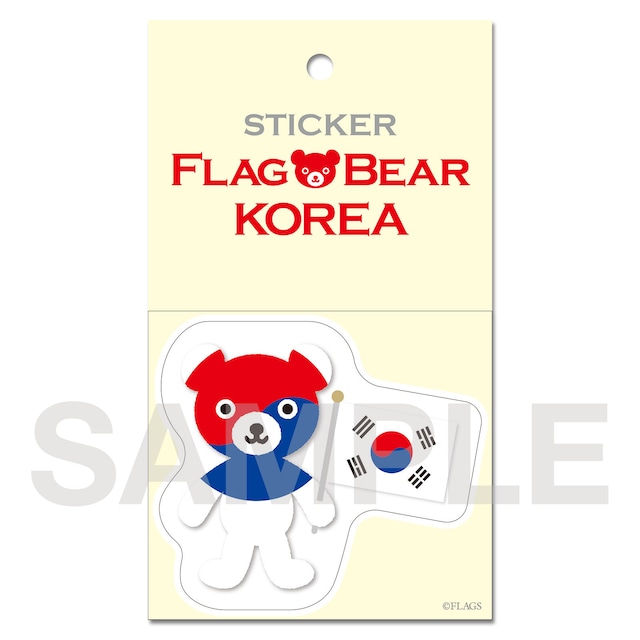FLAG BEAR STICKER ＜KOREA＞ 韓国 （大（L））