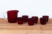 Kaj Franck | Juice Set in Basket (Ruby Red)