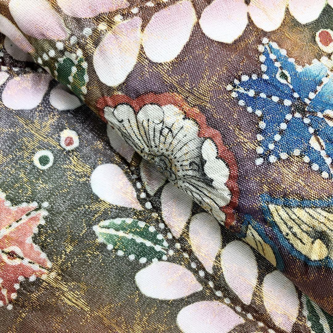 正絹✿袋帯 金糸 唐織 鳳凰花文 香ばし