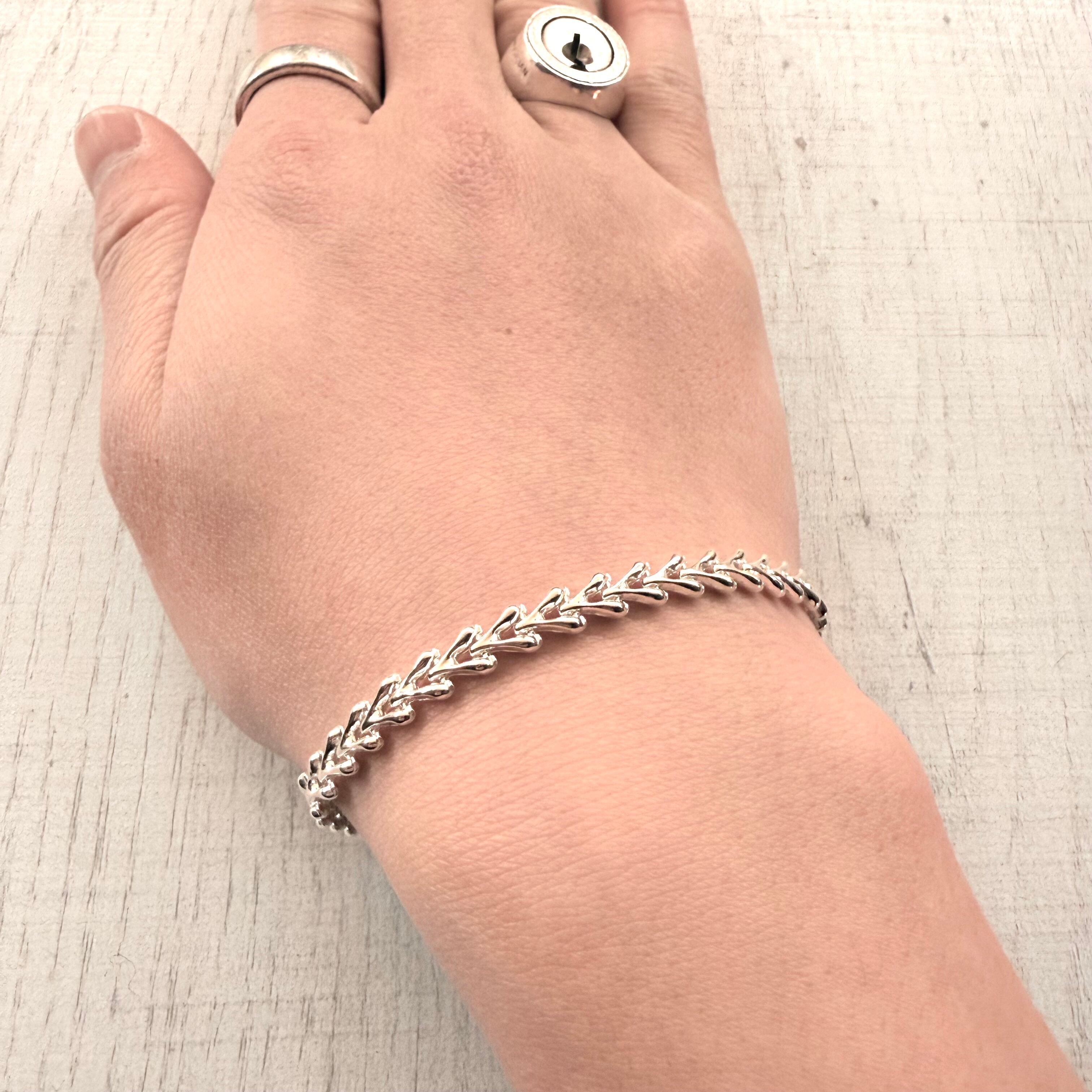 ITALY MADE HERRINGBONE BRACELET -SILVER925- ヘリンボーン