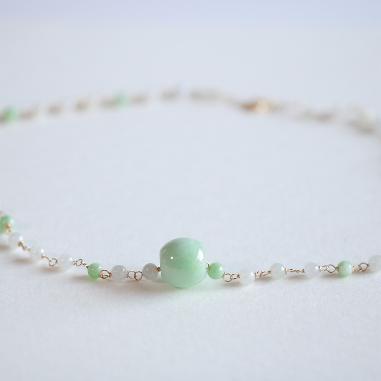 ナツメペンダントと翡翠眼鏡留めネックレスがアレンジ自在！トップ取り外し可能 A貨翡翠 jd_ne1147